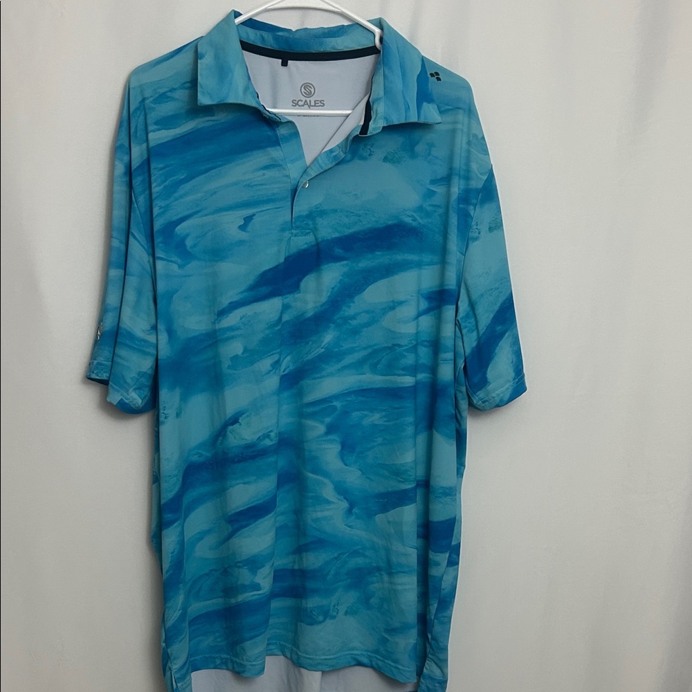 SCALES Men's Blue Wave Polo Shirt